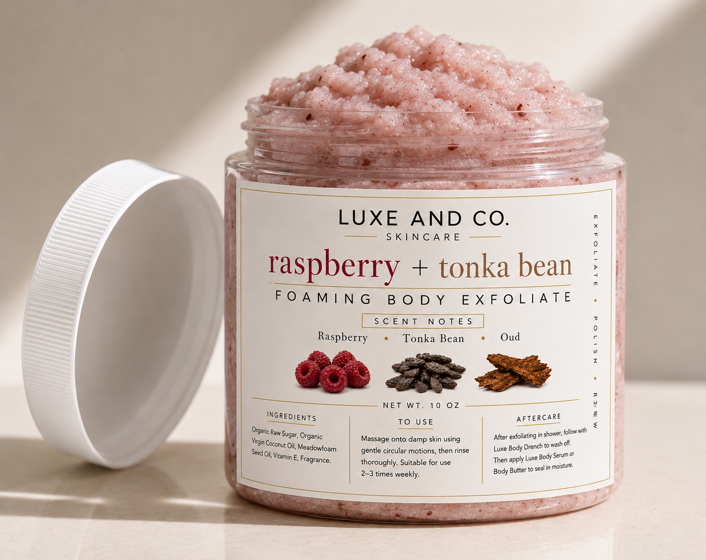 raspberry + tonka bean Foaming Body Exfoliate