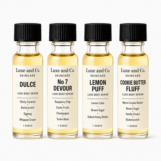 Gourmands Body Serum Tasting Flight – 4-Piece SAMPLE Set